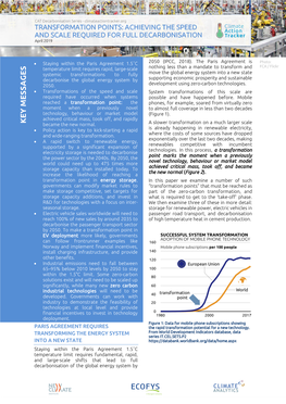 CAT Decarbonisation Series - Climateactiontracker.Org TRANSFORMATION POINTS: ACHIEVING the SPEED and SCALE REQUIRED for FULL DECARBONISATION April 2019