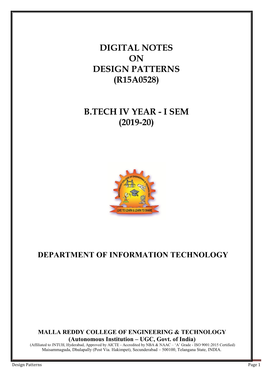 Digital Notes on Design Patterns (R15a0528)