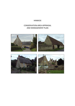 Hinwick Conservation Area Appraisal and Management Plan