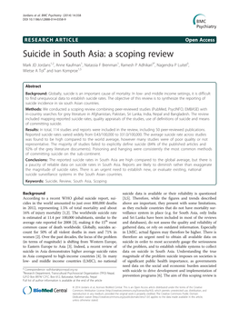 A Scoping Review Mark JD Jordans1,2, Anne Kaufman1, Natassia F Brenman1, Ramesh P Adhikari3*, Nagendra P Luitel3, Wietse a Tol4 and Ivan Komproe1,5