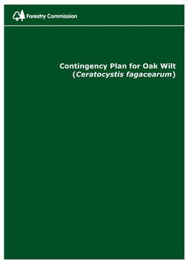 Contingency Plan for Oak Wilt (Ceratocystis Fagacearum)