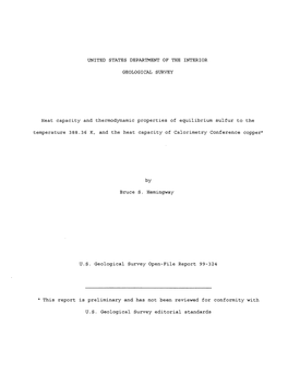 Heat Capacity and Thermodynamic Properties of Equilibrium Sulfur to the Temperature 388.36 K, and the Heat Capacity of Calorimetry Conference Coppera