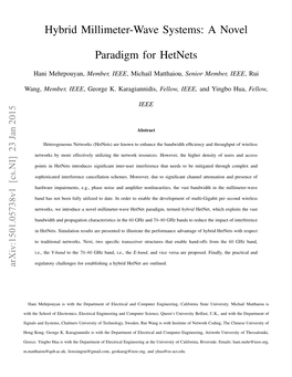 Hybrid Millimeter-Wave Systems: a Novel Paradigm for Hetnets