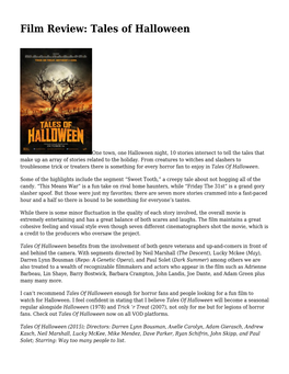 Film Review: Tales of Halloween