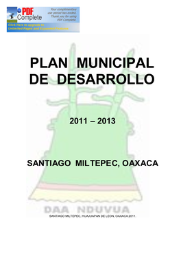 Plan Municipal De Desarrollo