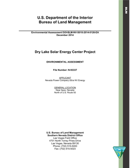 Dry Lake Solar Energy Center Project