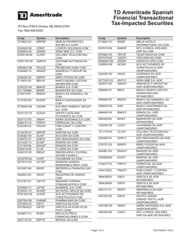 TD Ameritrade Spanish Financial Transactional Tax Impacted