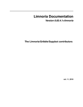 Limnoria Documentation Version 0.83.4.1+Limnoria