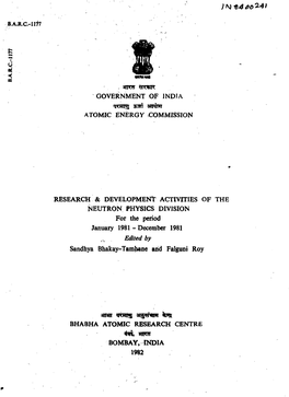 Government of India Atomic Energy Commission