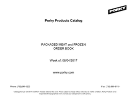 Porky Products Catalog