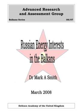 Russian Energy Interests in the Balkans