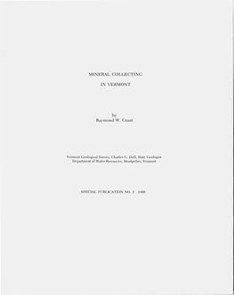 MINERAL COLLECTING in VERMONT by Raymond W. Crant