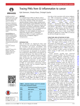 Tracing Paks from GI Inflammation to Cancer