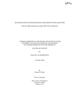 Re-Examination of the Magnetic Lineations of the Gascoyne