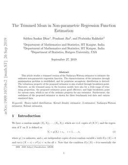26 Sep 2019 the Trimmed Mean in Non-Parametric Regression