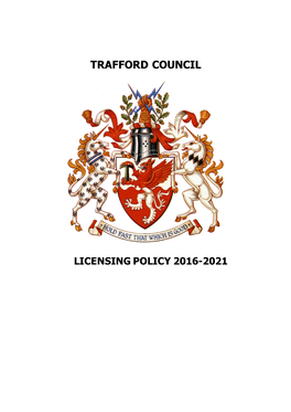 Licensing Policy 2016-2021