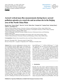 Aerosol Vertical Mass Flux Measurements