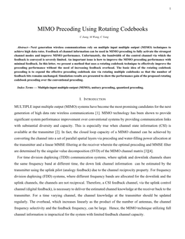 MIMO Precoding Using Rotating Codebooks