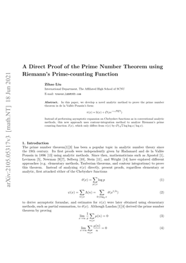 Arxiv:2105.05317V3 [Math.NT] 18 Jun 2021