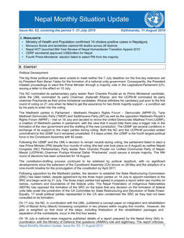 Nepal Monthly Situation Update-11 August 2010