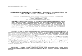 Note Establishment of the Leaf Mining Fly, Calycomyza Lantanae Frick, On