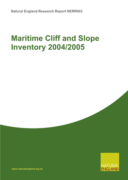 Maritime Cliff and Slope Inventory 2004/2005
