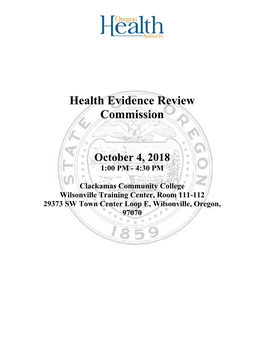 Health Evidence Review Commission