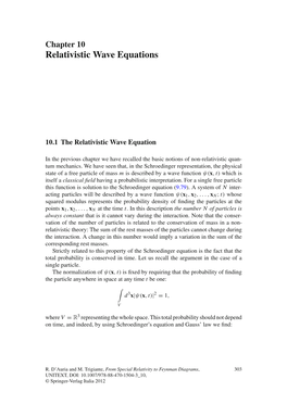 Chapter 10 Relativistic Wave Equations