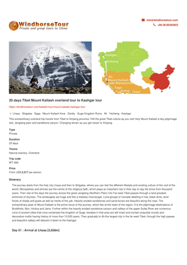20 Days Tibet Mount Kailash Overland Tour to Kashgar Tour