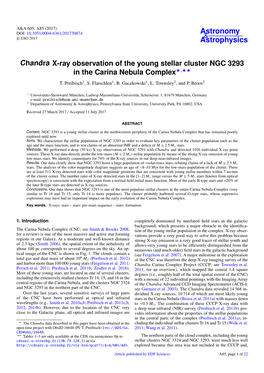 Chandra X-Ray Observation of the Young Stellar Cluster NGC 3293 in the Carina Nebula Complex?,?? T