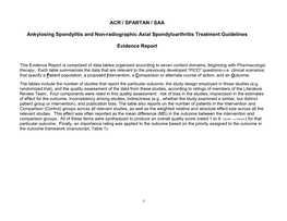 ACR / SPARTAN / SAA Ankylosing Spondylitis and Non-Radiographic