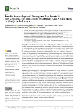 Termite Assemblage and Damage on Tree Trunks in Fast-Growing Teak Plantations of Different Age: a Case Study in West Java, Indonesia