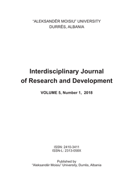 Interdisciplinary Journal of Research and Development