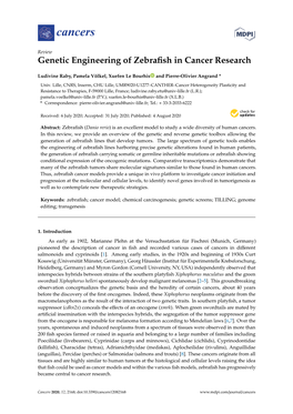 Genetic Engineering of Zebrafish in Cancer Research