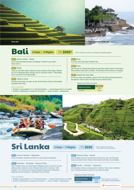 30 Bali and Sri Lanka