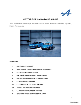 Histoire De La Marque Alpine