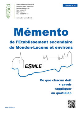 De L'etablissement Secondaire De Moudon-Lucens Et Environs