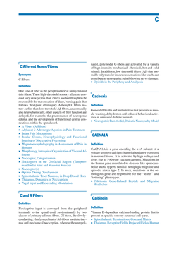 C Afferent Axons/Fibers C and a Fibers Cachexia CACNA1A Calbindin