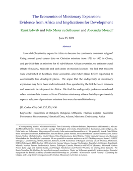 The Economics of Missionary Expansion: Evidence from Africa and Implications for Development