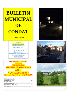 BULLETIN MUNICIPAL 01.2019 Photo Condat