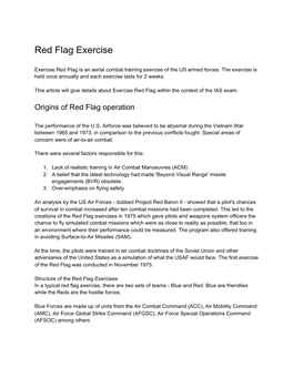 Red Flag Exercise