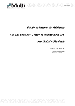 Estudo De Impacto De Vizinhança Jaboticabal – São Paulo