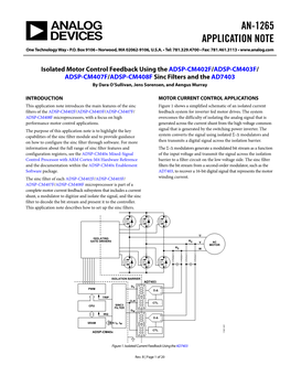 AN-1265 APPLICATION NOTE One Technology Way • P