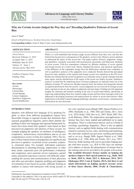 Why Are Certain Accents Judged the Way They Are? Decoding Qualitative Patterns of Accent Bias