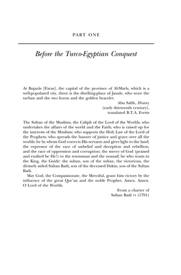 Before the Turco-Egyptian Conquest