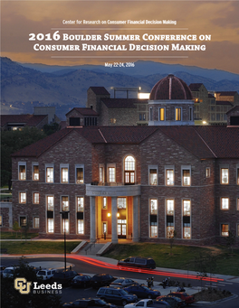 2016Boulder Summer Conference on Consumer Financial Decision Making