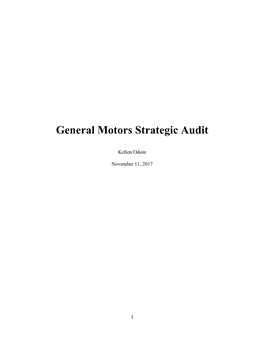 General Motors Strategic Audit