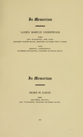 Proceedings of the Indiana Academy Of