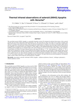 Thermal Infrared Observations of Asteroid \(99942\) Apophis With