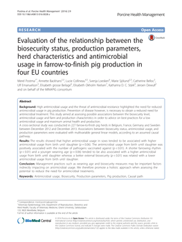 Evaluation of the Relationship Between the Biosecurity Status, Production